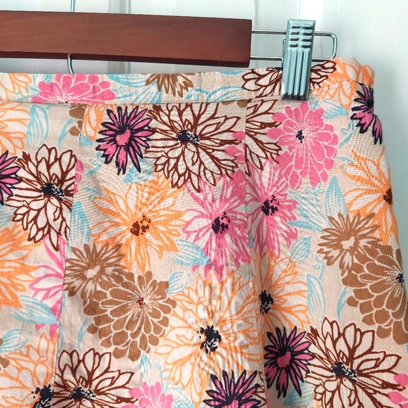 100% Cotton Floral Midi Skirt from Villager by Liz Claiborne Sz 6 - Picture 3 of 8